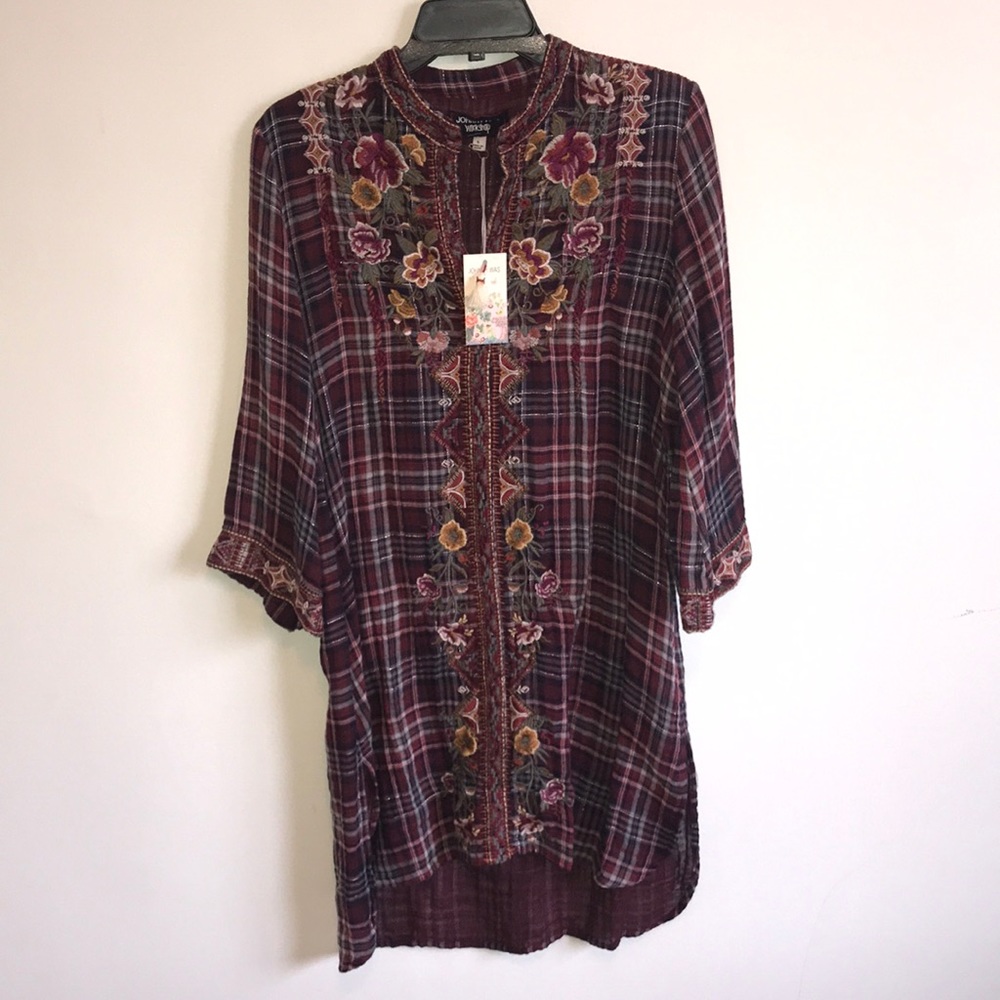 Johnny Was plaid tunic dress